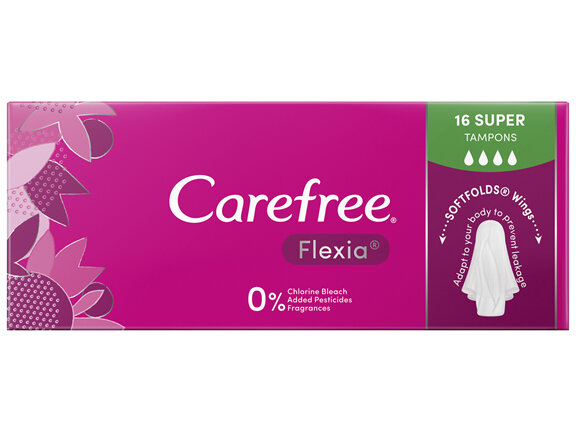 Carefree Flexia Super Tampons 16 pack