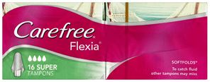 Carefree Flexia Super Tampons with Wings 16 Pack