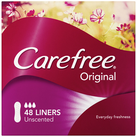 Carefree Original Unscented Panty Liners 48 Pack