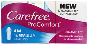 Carefree ProComfort Fragrance Free Regular Tampons 16 Pack