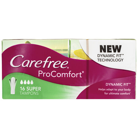 Carefree ProComfort Fragrance Free Super Tampons 16 Pack