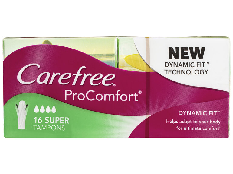 Carefree ProComfort Fragrance Free Super Tampons 16 Pack