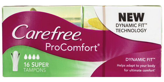 Carefree ProComfort Fragrance Free Super Tampons 16 Pack