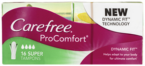 Carefree ProComfort Super Tampons 16 Pack