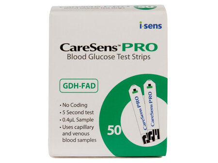 Caresens PRO Blood Glucose Test Strips 50's