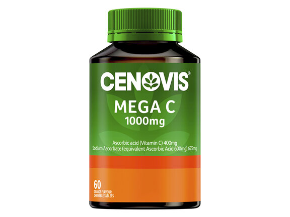 Cenovis Chewable Mega C Orange 1000mg 60 Tablets