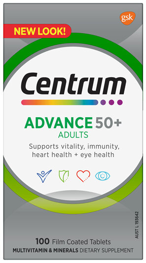 Centrum Advance 50+ Adults 100 Film Coated Tablets