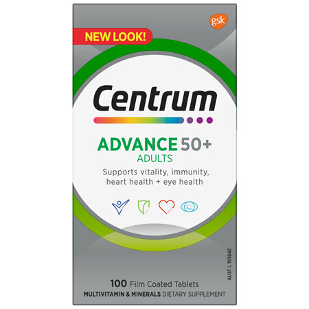 Centrum Advance 50+ Adults 100 Film Coated Tablets