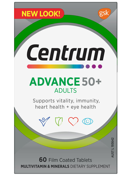 Centrum Advance 50+ Adults 60 Film Coated Tablets