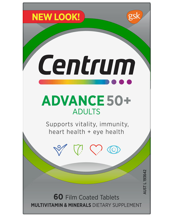 Centrum Advance 50+ Adults 60 Film Coated Tablets