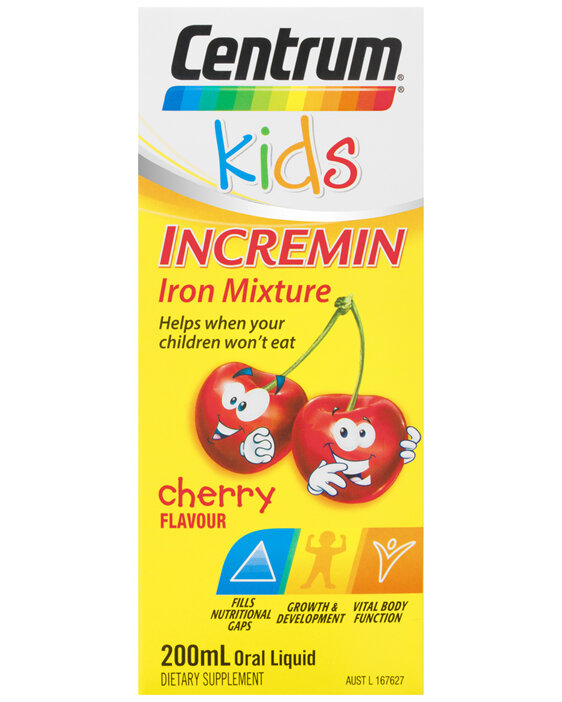Centrum Kids Incremin Iron Mixture Oral Liquid Cherry 200mL