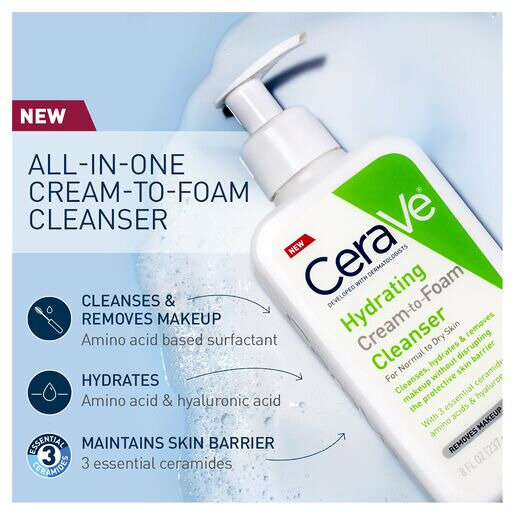CeraVe Ceramides Hydrating Cream-to-Foam Cleanser 236ml