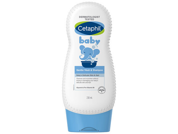 Cetaphil Baby Gentle Wash & Shampoo 230mL, For Newborn Baby