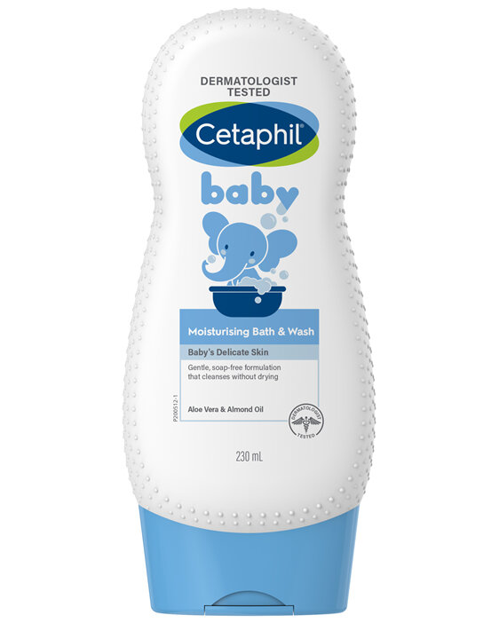 Cetaphil Baby Moisturising Bath & Wash 230mL, Gentle on Skin