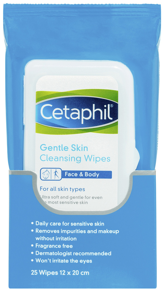 Cetaphil Gentle Skin Cleansing Wipes 25 Pack, Makeup Remover
