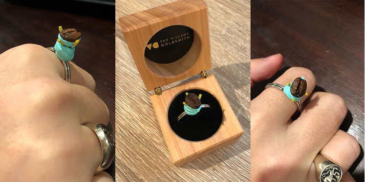Char's 'I Love You a Latte' ring, made by her boyfriend, Luke:
