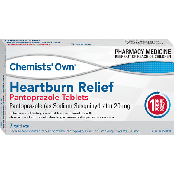 Chemists' Own Heartburn Relief Pantoprazole 20mg 7 Tablets