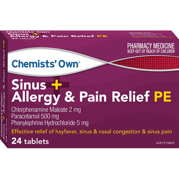 Chemists' Own Sinus & Allergy Pain Relieff PE Tablets 24