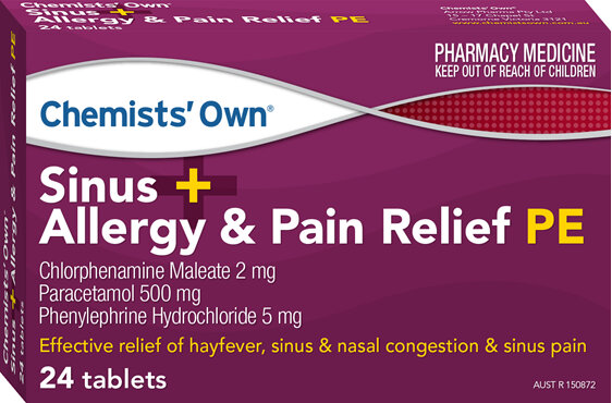 Chemists' Own Sinus & Allergy Pain Relieff PE Tablets 24