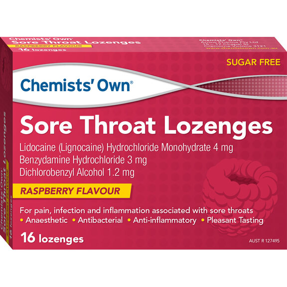 Chemists' Own Sore Throat Raspberry Lozenge