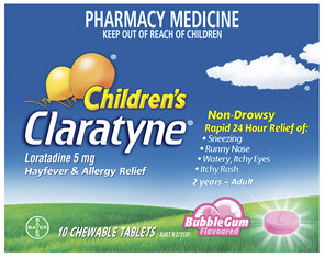 Children's Claratyne Allergy & Hayfever Relief Antihistamine Bubblegum Flavoured Chewable Tablets