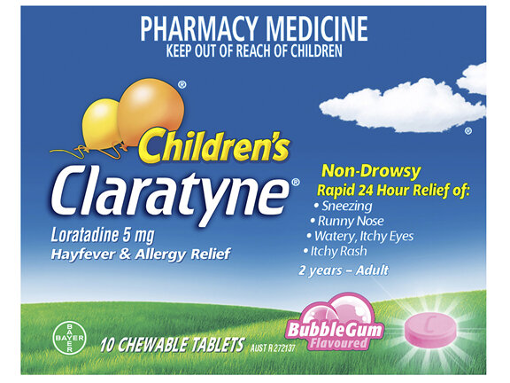 Children's Claratyne Allergy & Hayfever Relief Antihistamine Bubblegum Flavoured Chewable Tablets