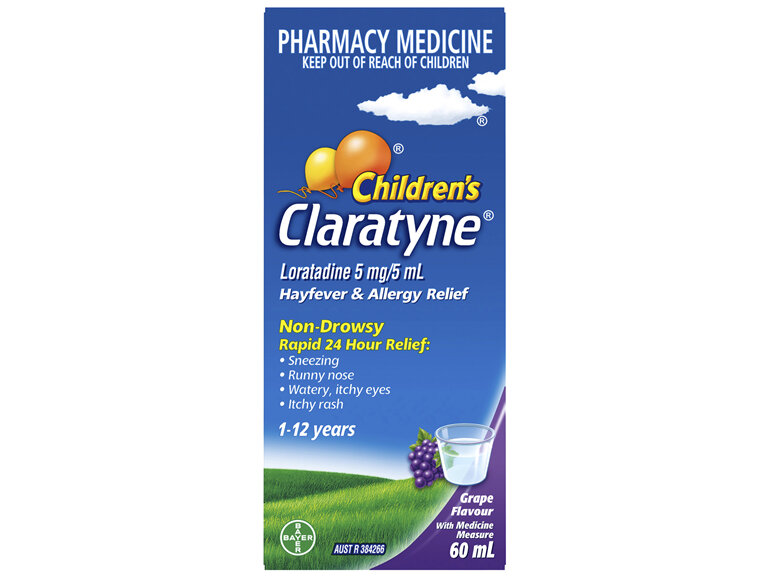 Children's Claratyne Allergy & Hayfever Relief Syrup Grape Flavour 60mL