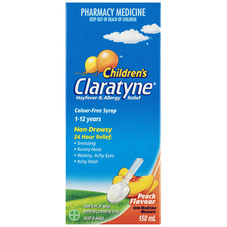 Children's Claratyne Antihistamine Hayfever & Allergy Relief  Peach Flavoured Syrup 150ml