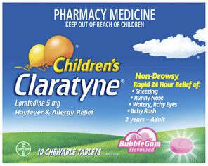 Children's Claratyne Antihistamine Hayfever & Allergy Relief  Bubblegum Flavoured Chewable Tablets