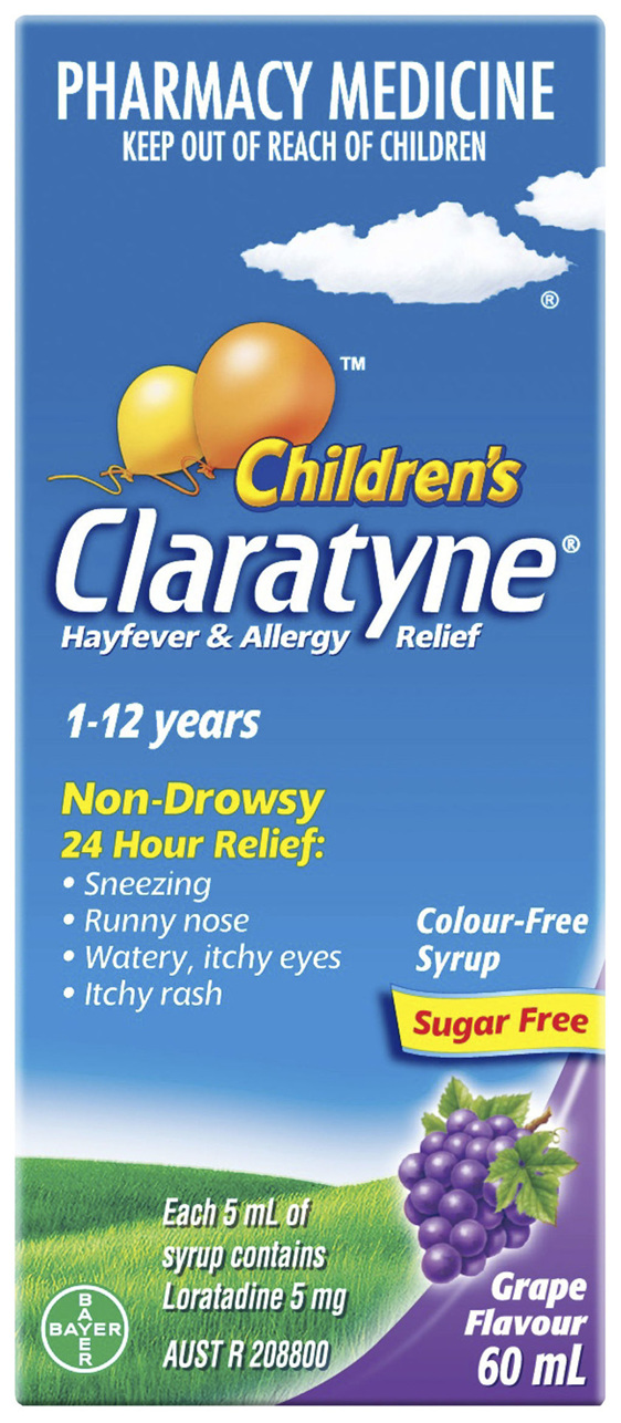 Children's Claratyne Hayfever & Allergy Relief Antihistamine Grape Flavoured Syrup 60ml