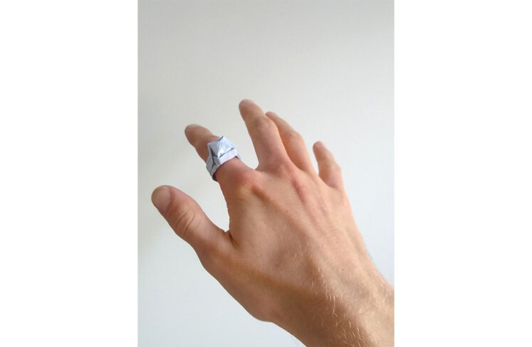 Chris' Origami Engagement ring (made by his girlfriend, Eleanor):
