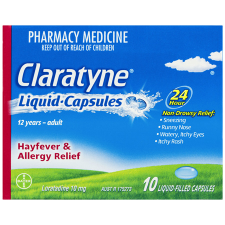 Claratyne Antihistamine Hayfever & Allergy Relief  Liquid Capsules 10 pack