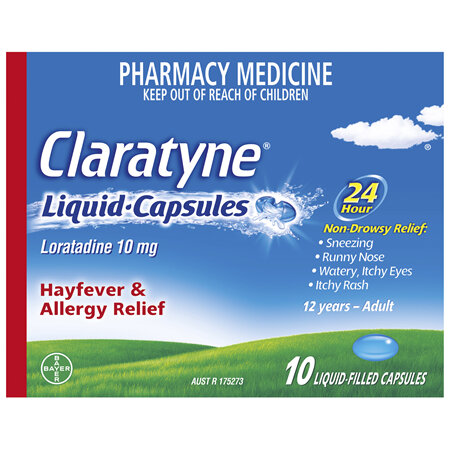 Claratyne Antihistamine Hayfever & Allergy Relief  Liquid Capsules 10 pack