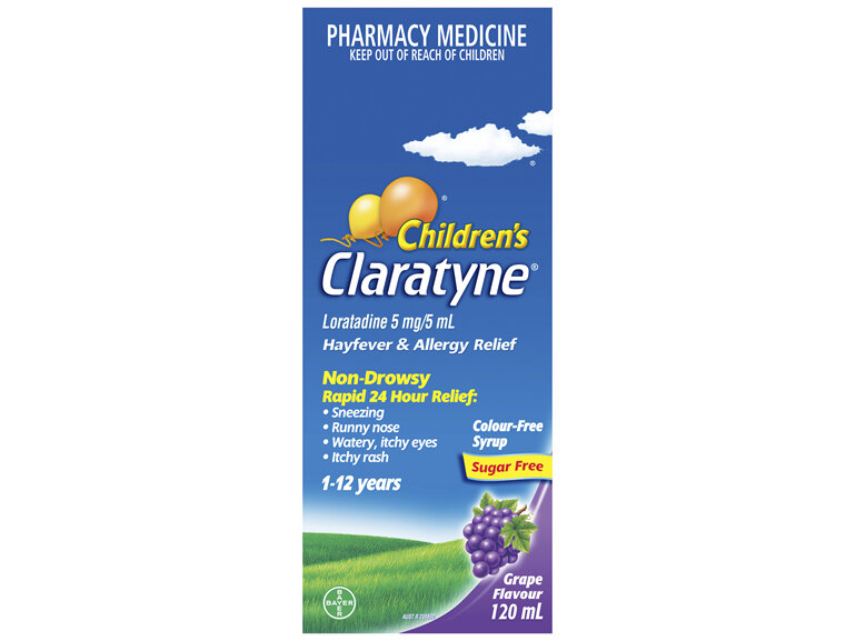 Claratyne Children's Hayfever & Allergy Relief Antihistamine Grape Flavoured Syrup 120ml