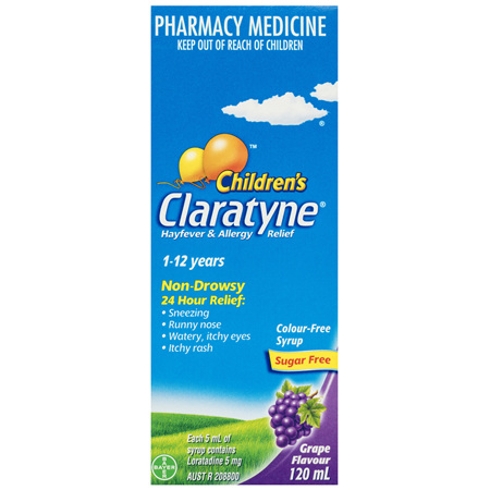 Claratyne Children's Hayfever & Allergy Relief Syrup Grape Flavour 120mL