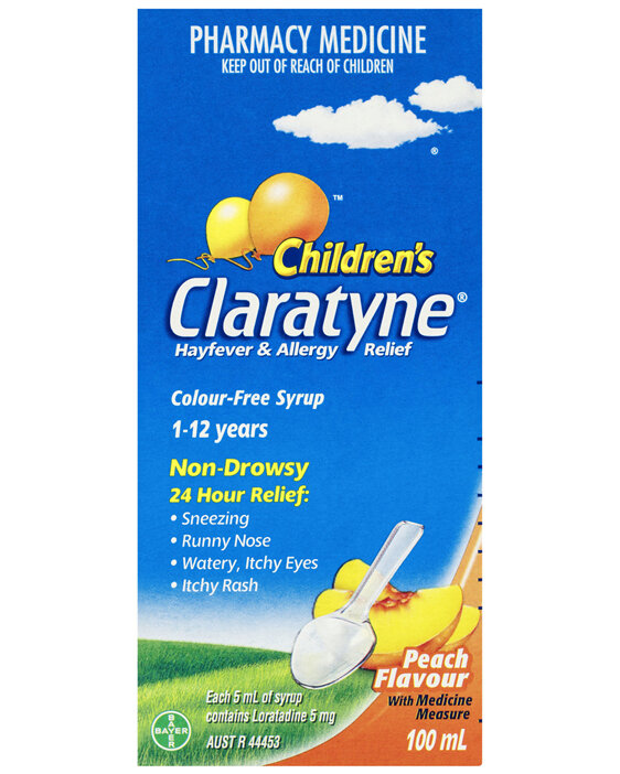 Claratyne Children's Non-Drowsy Syrup Peach 100mL