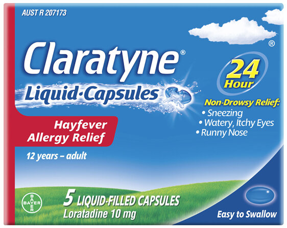 Claratyne Hayfever Allergy Relief Antihistamine Liquid Capsules 5 pack