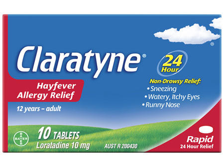 Claratyne Hayfever Allergy Relief Antihistamine Tablets 10 pack