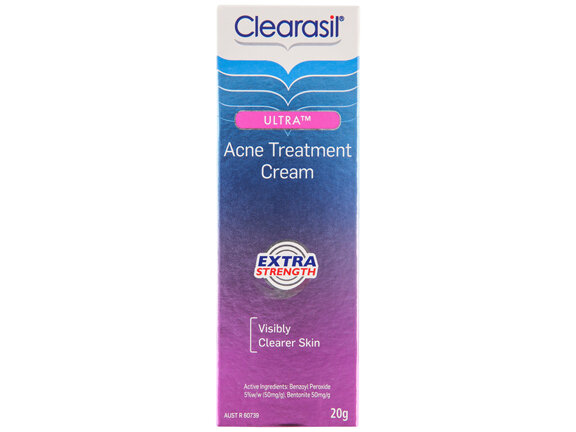 Clearasil Ultra Acne Treatment Extra Strength Face Cream Reduce Pimples 20g