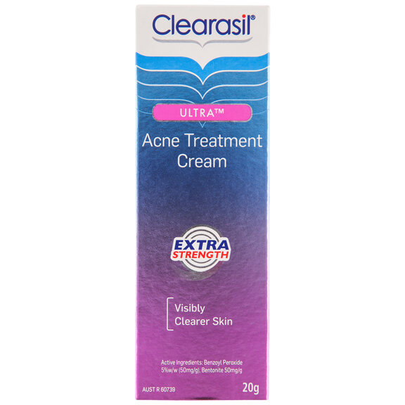 Clearasil Ultra Acne Treatment Extra Strength Face Cream Reduce Pimples 20g