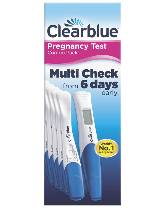 Clearblue Pregnancy Test Ultra Early Multi-Check & Date Combo Pack, 6 Tests (1 Digital, 5 Visual)