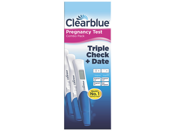 Clearblue Pregnancy Test Ultra Early Triple-Check & Date Combo Pack, 3 Tests (1 Digital, 2 Visual)