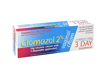 Clomazol 2% Vaginal Cream 20g tube with 3 Applicators (Pharmacist Only)