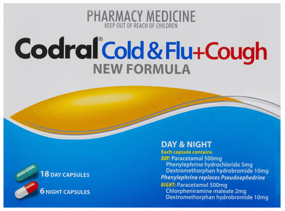 Codral Cold & Flu + Dry Cough Day & Night Capsules 24 Pack