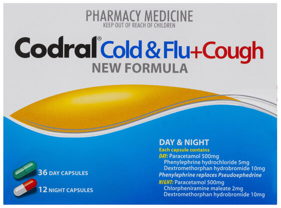 Codral Cold & Flu + Dry Cough Day & Night Capsules 48 Pack