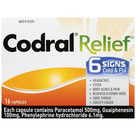 Codral Cold & Flu + Mucus Cough 16 Capsules