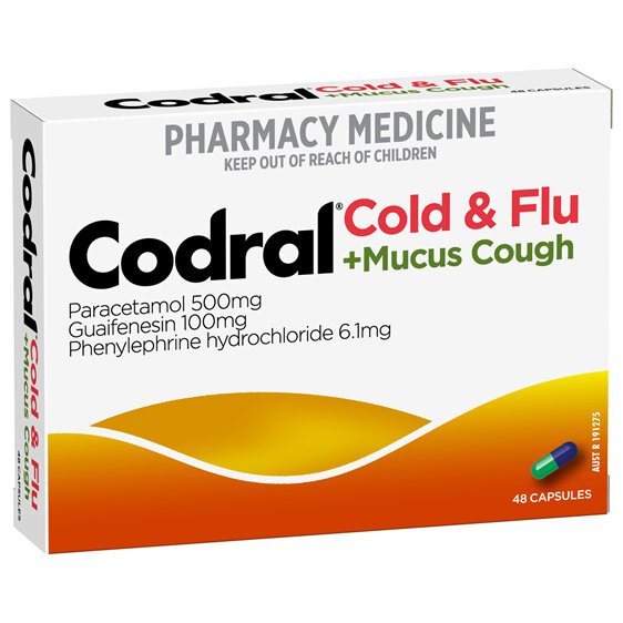 Codral Cold & Flu + Mucus Cough Capsules 24s