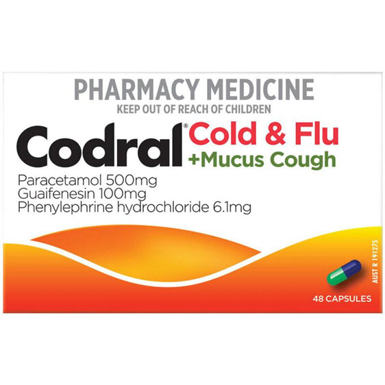 Codral Cold & Flu + Mucus Cough Capsules 48s