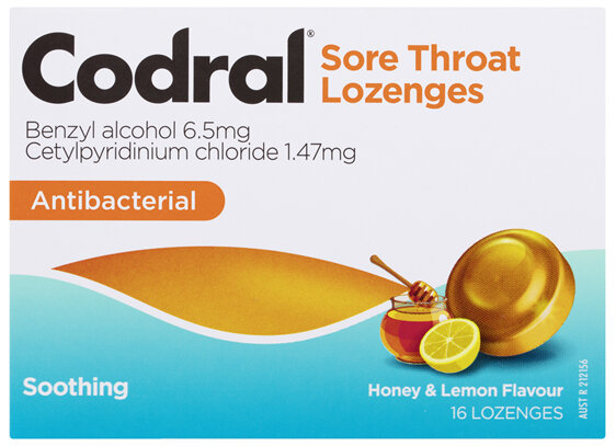 Codral Lozenge Honey & Lemon 16