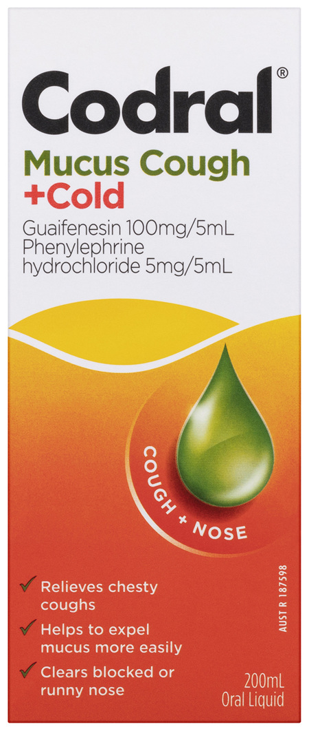 Codral Mucus Cough + Cold Oral Liquid 200mL